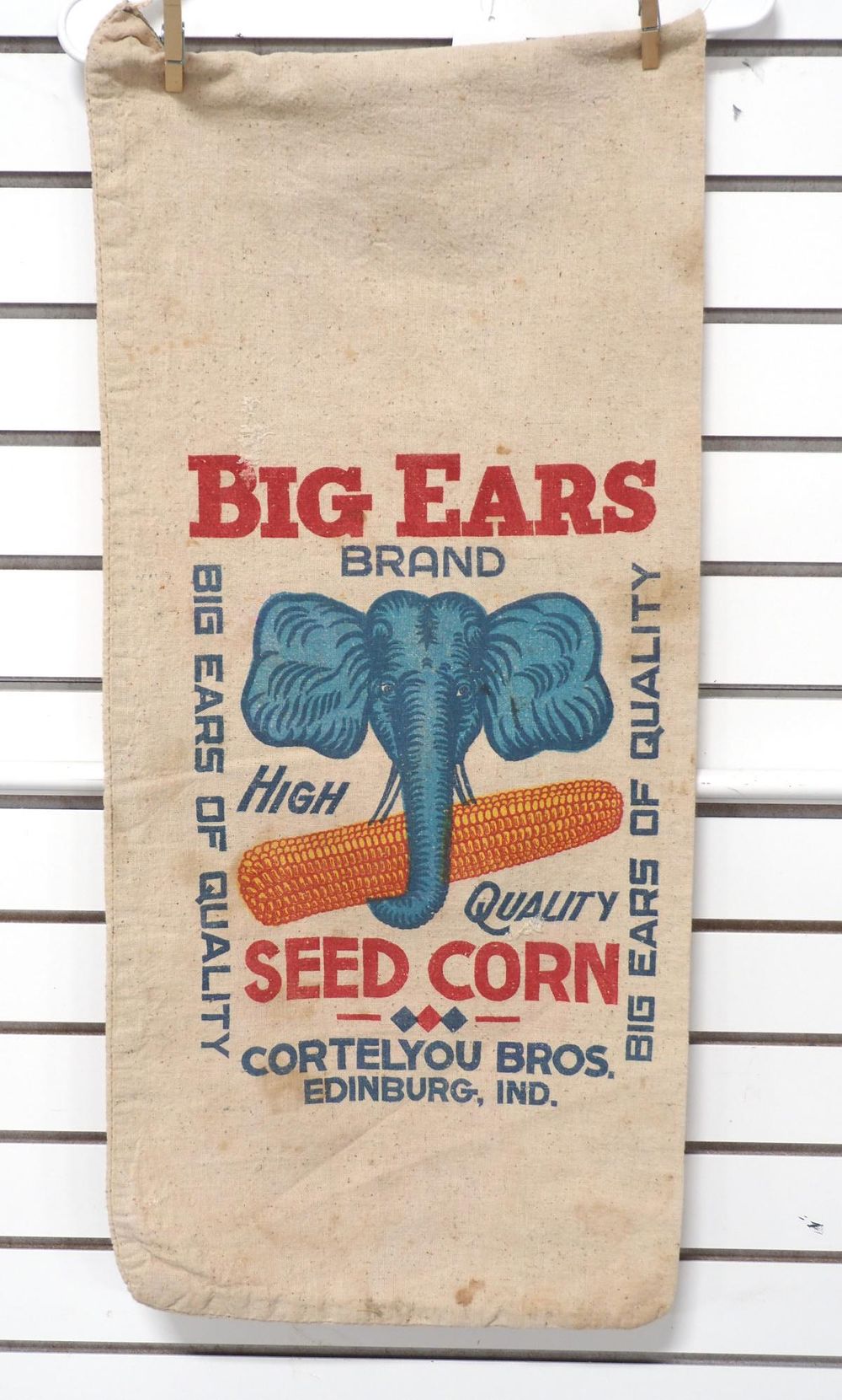 Lot 277: Big Ears cloth seed corn bag