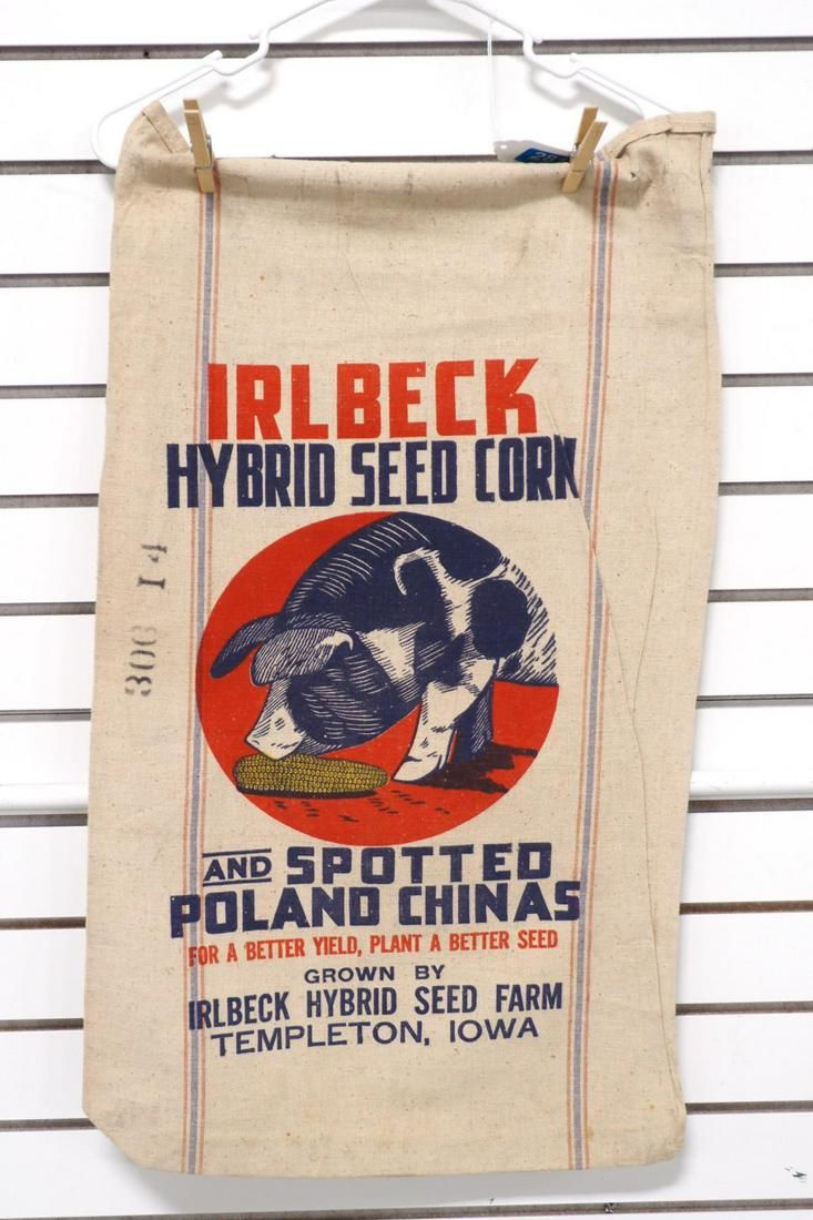 Lot 281: Irlbeck cloth seed corn bag