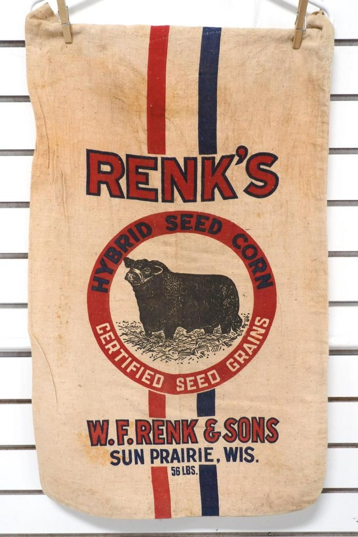Lot 285: Renks cloth seed corn bag