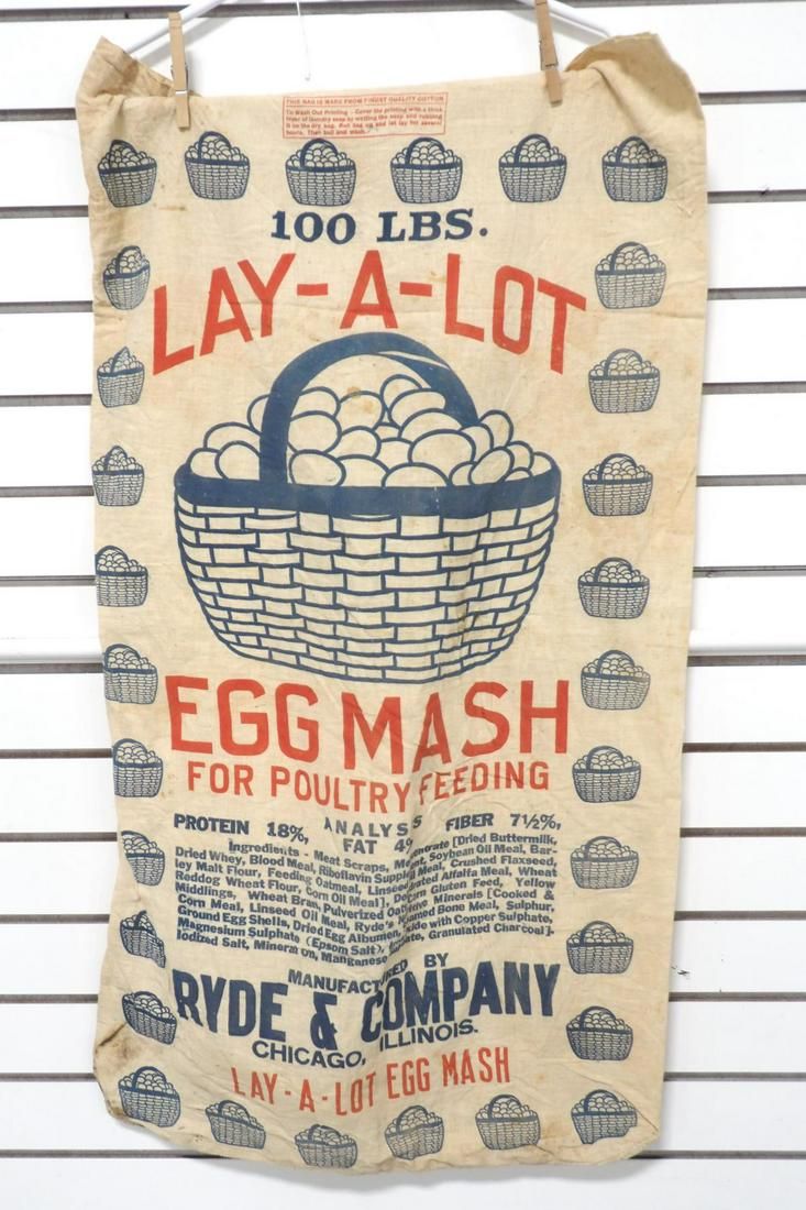 Lot 295: Lay-A-Lot cloth Egg Mash bag