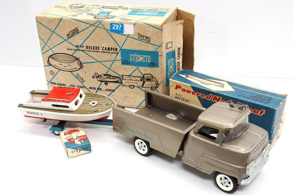 Lot 297: Structo No. 602 truck trailer, & motor
