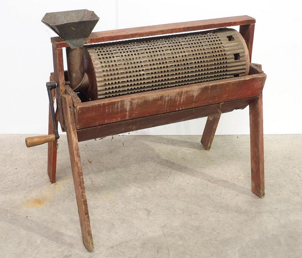 Lot 334: Floor model hand-crank seed corn grader