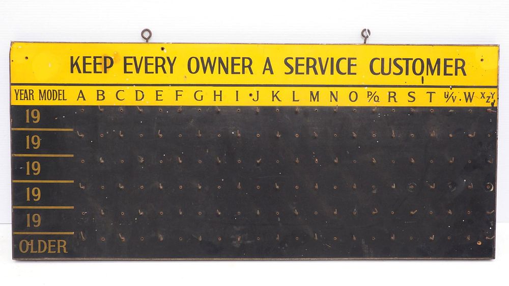 Lot 357: Masonite early Keyboard sign