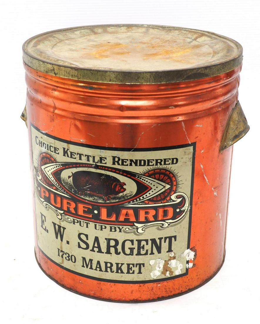Lot 361: E.W. Sargent lard tin