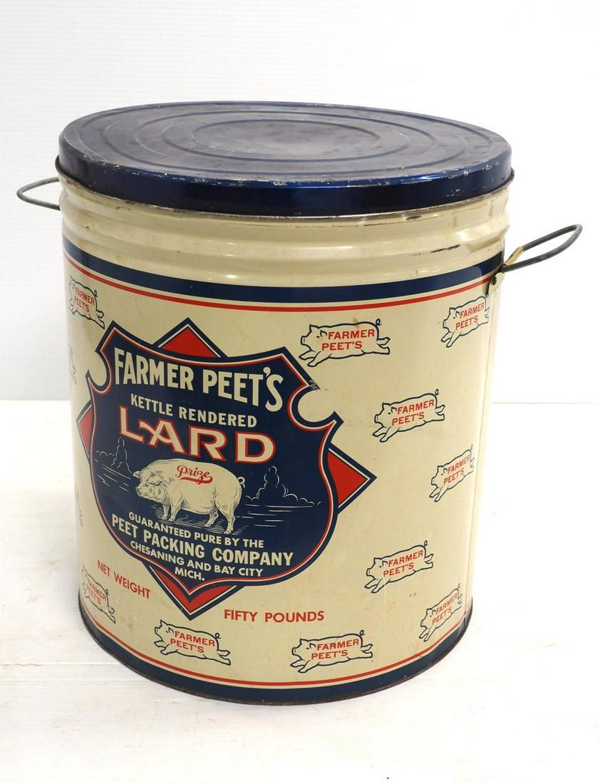 Lot 362: Farmer Peets lard tin
