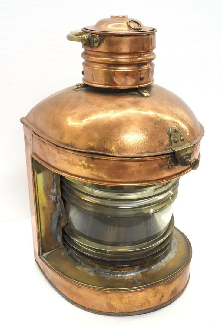 Lot 381: Copper kerosene ship lantern