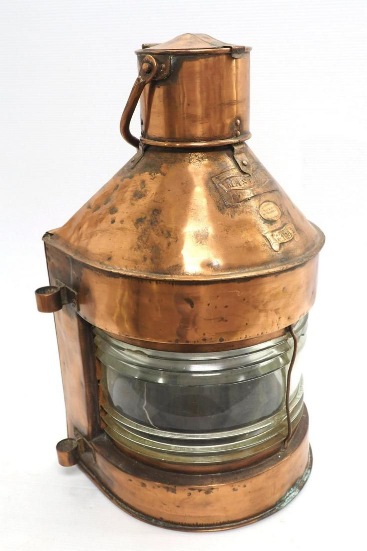 Lot 382: Copper kerosene ship lantern