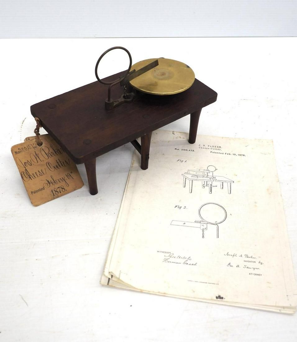 Lot 551: Jos W. Parker patent model Cheese Cutter