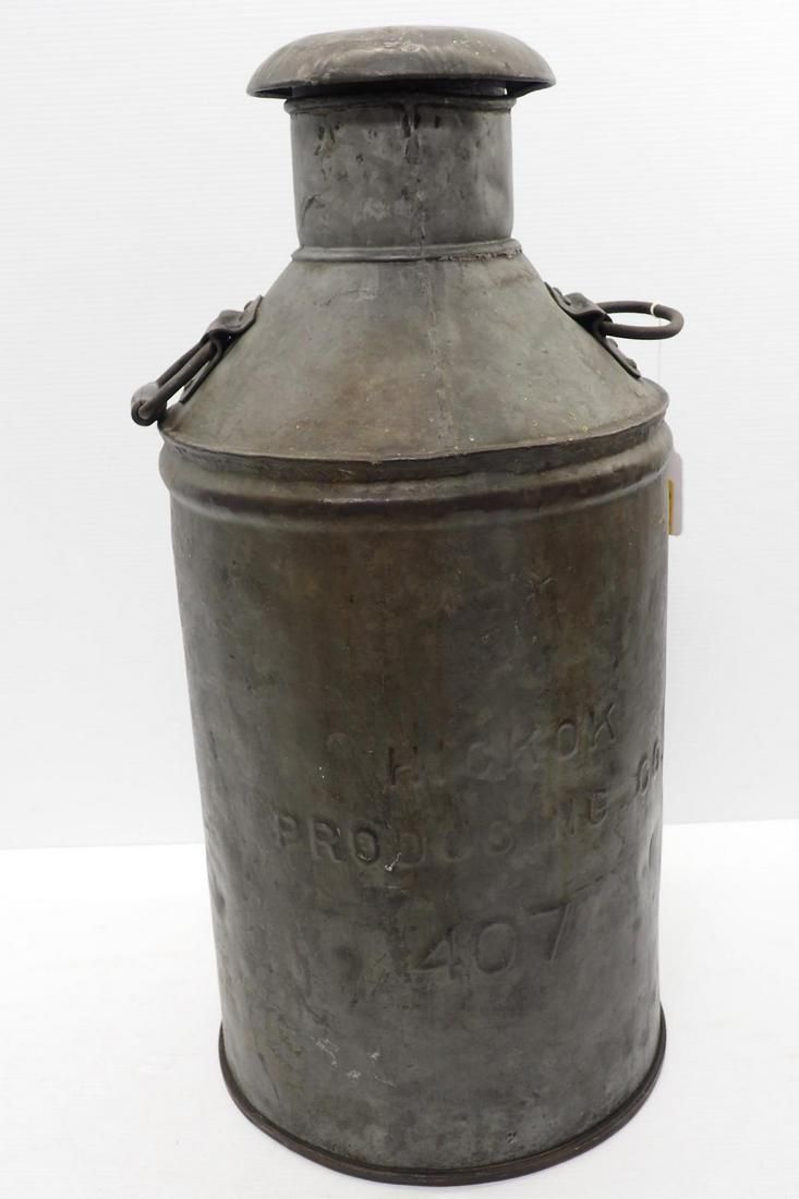 Lot 614: Hickok Producing Co. 10-gallon milk can