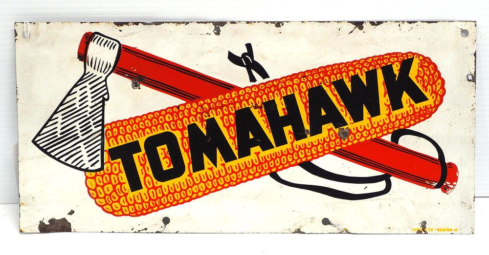 Lot 619: Tomahawk seed corn sign
