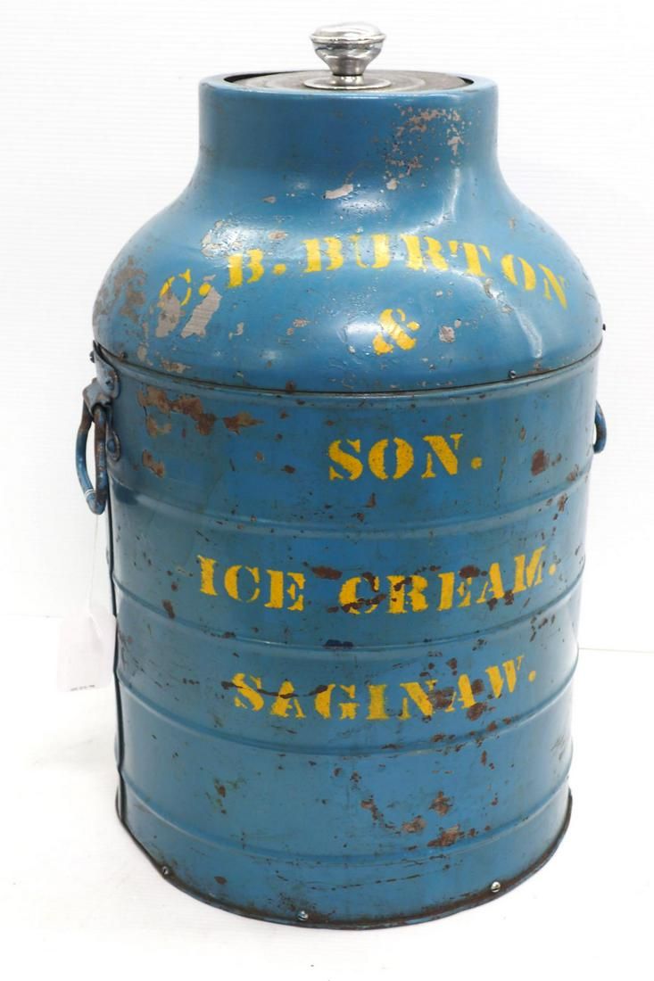 Lot 626: C.B. Burton & Son metal ice cream container