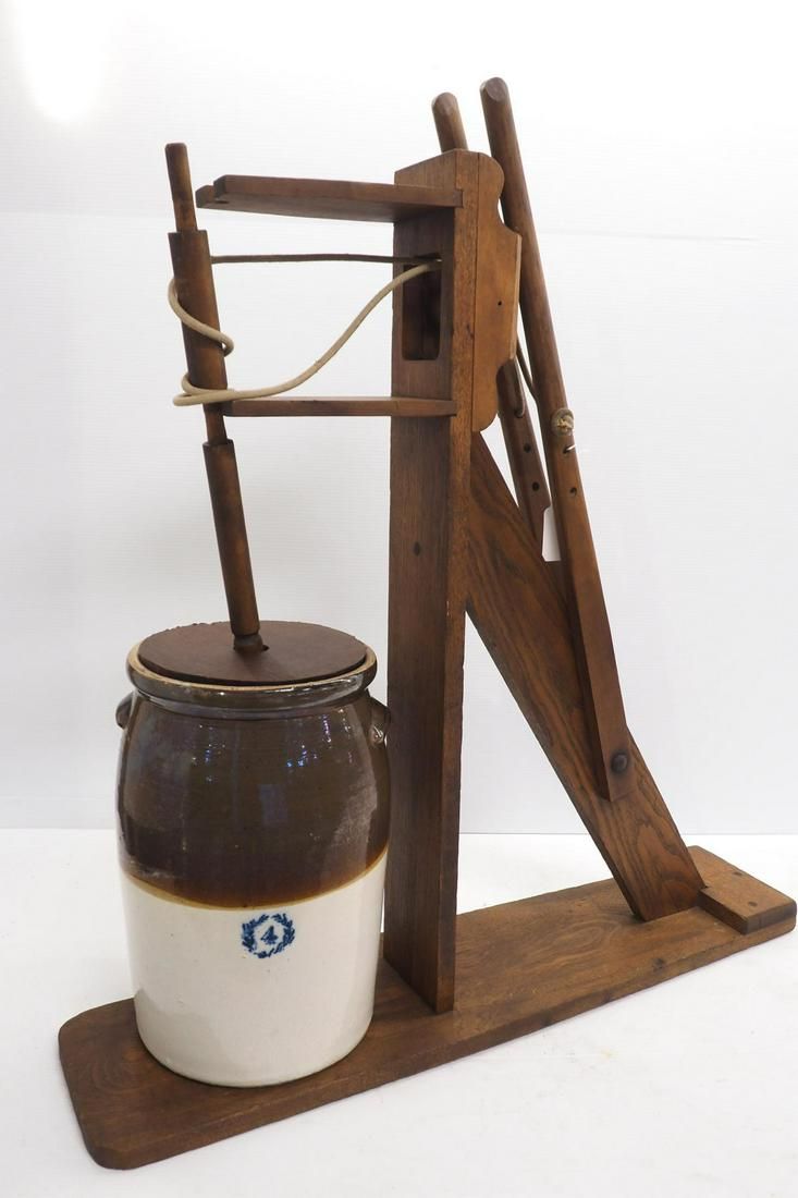 Lot 636: Hand-operated butter churn