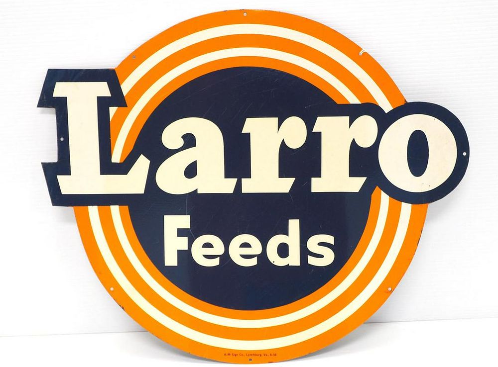 Lot 640: Larro Feeds sign, by A-M Sign
