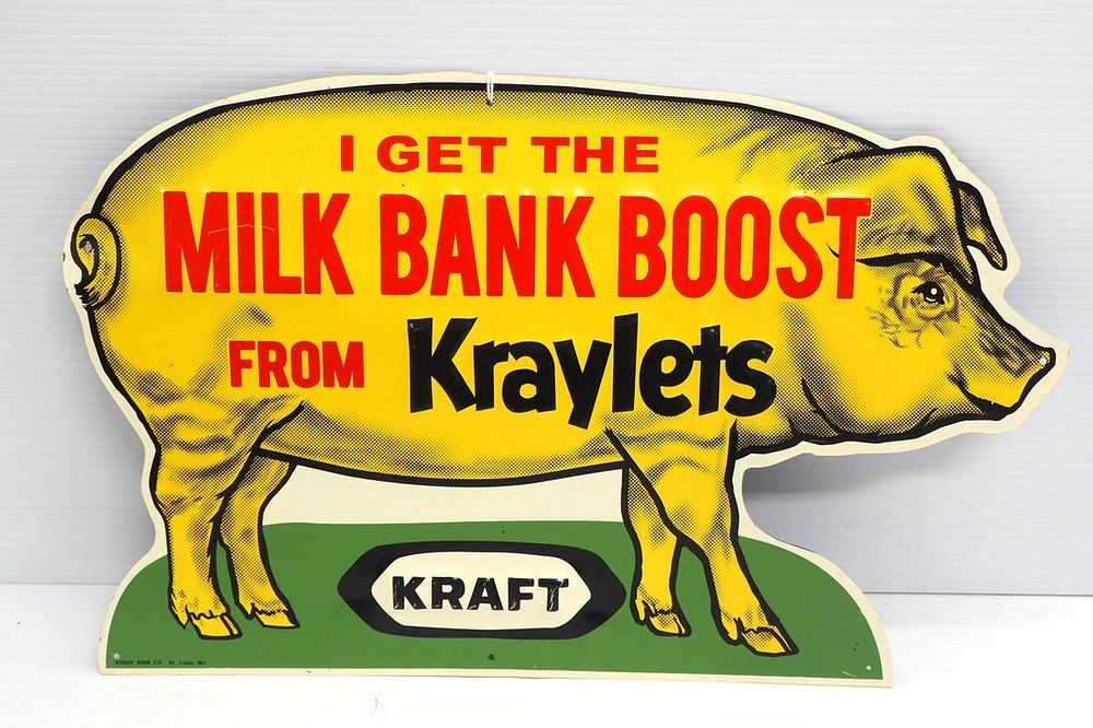 Lot 650: Kraft Milk Bank Boost sign, by Stout Sign Co.