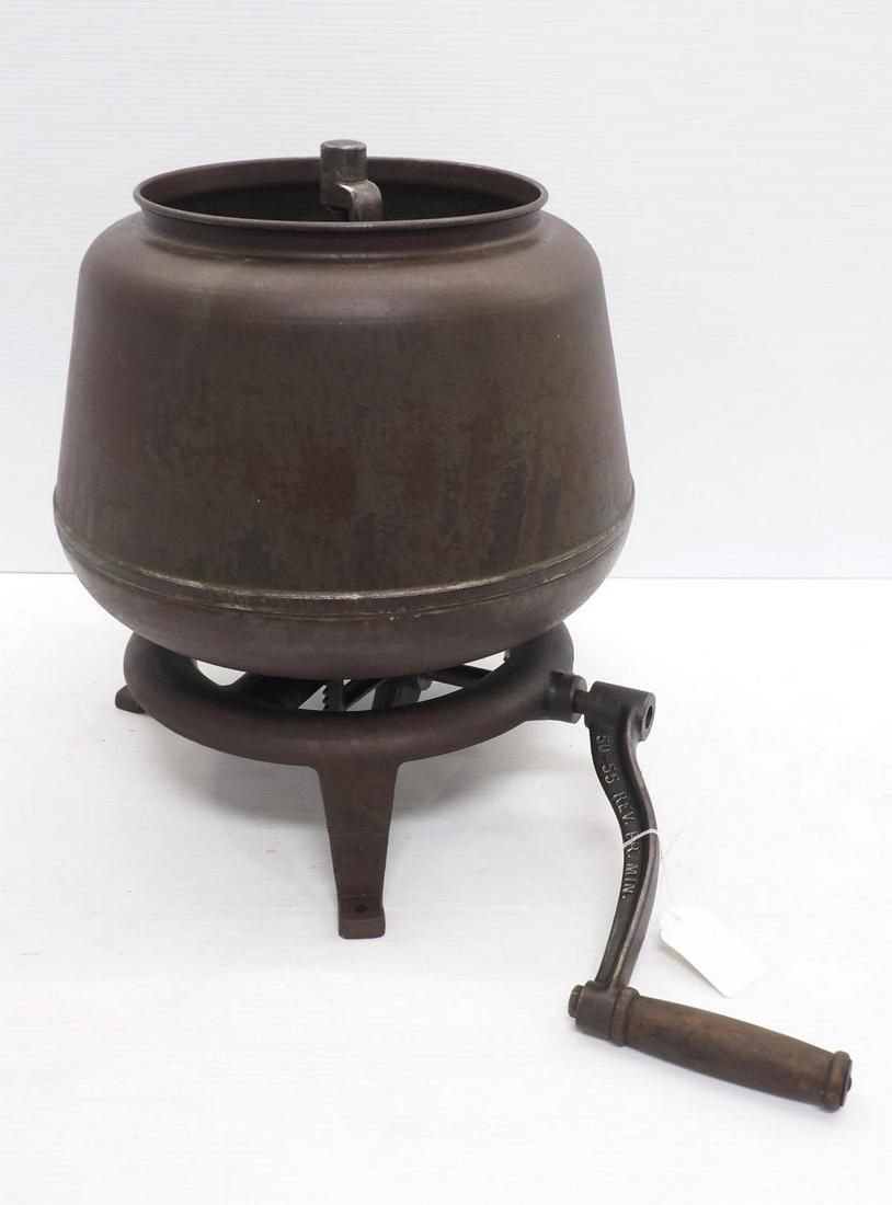 Lot 679: Hand-crank revolving butter churn
