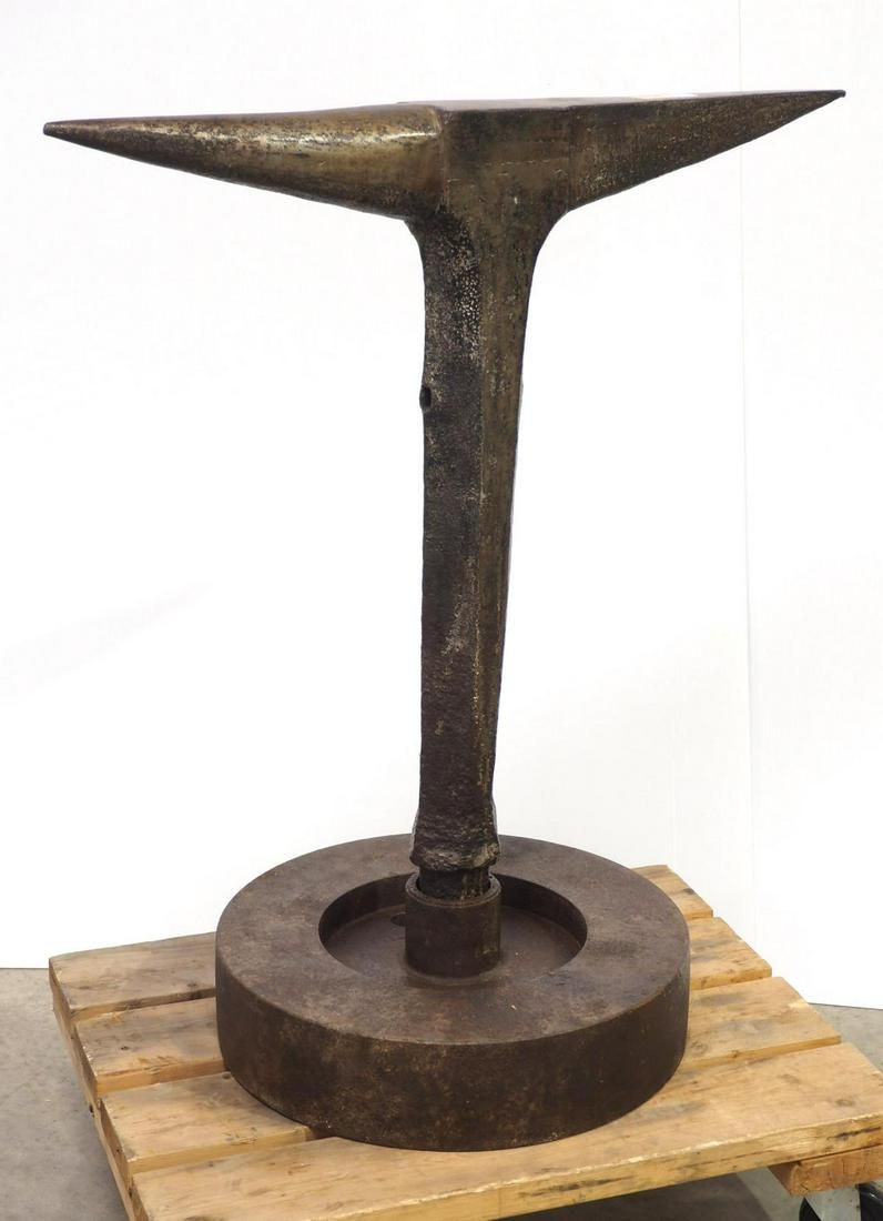 Lot 694: Unusual cast iron railroad anvil