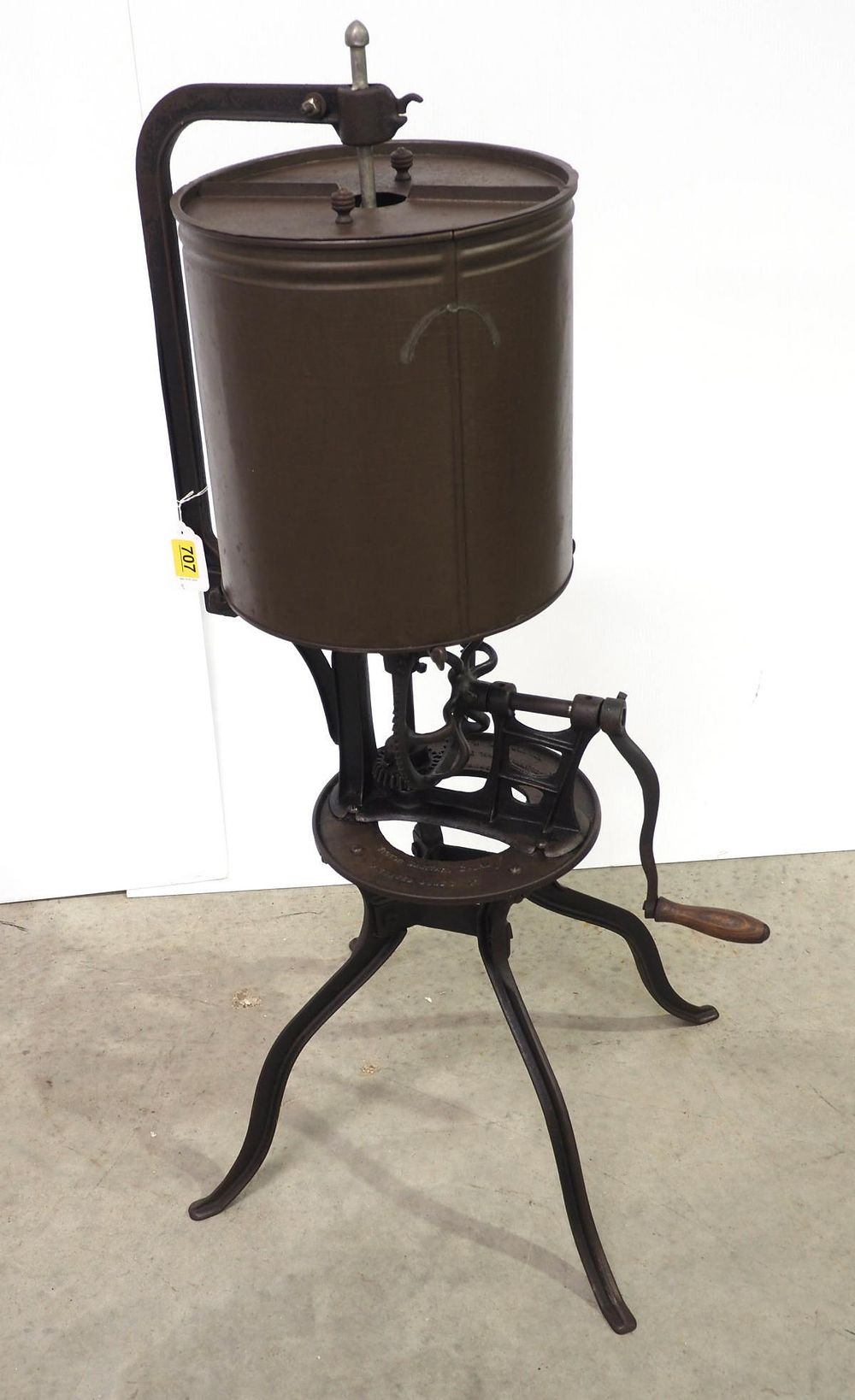 Lot 707: Victor floor model hand-crank rotating butter churn