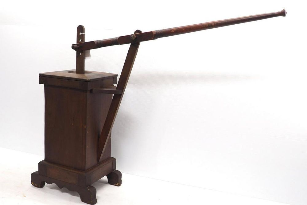 Lot 723: Primitive pump-style butter churn