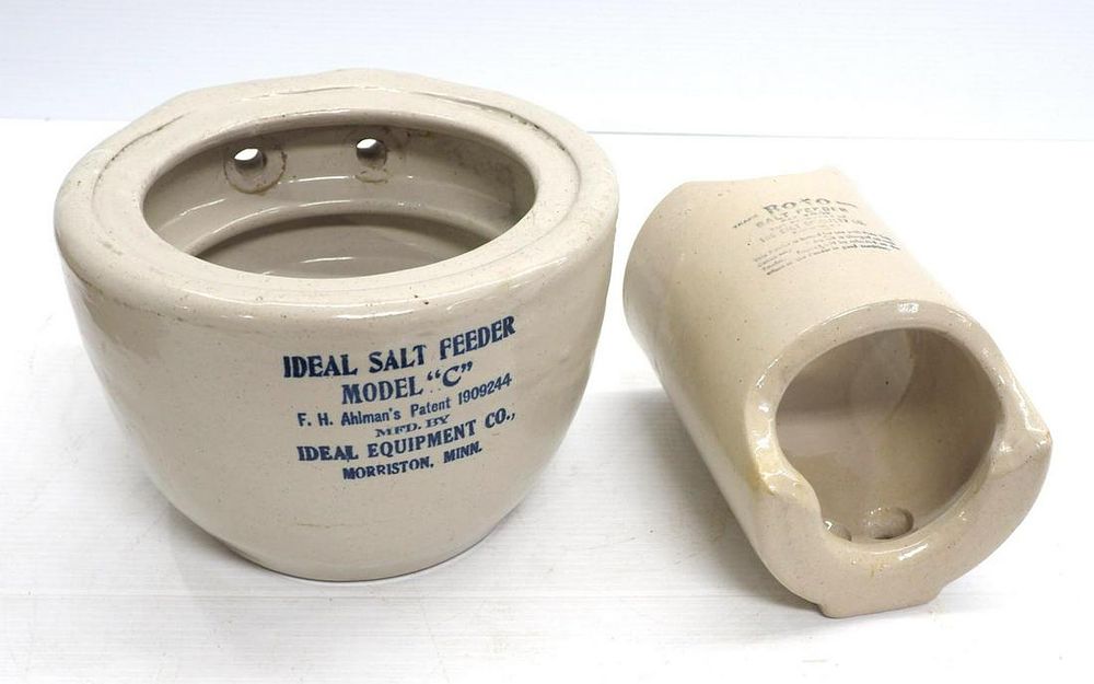 Lot 734: (2) Salt Feeder crocks