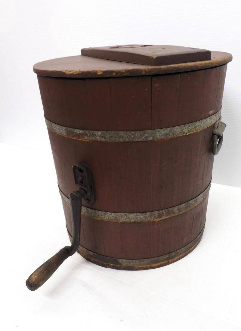 Lot 749: Hand-crank butter churn