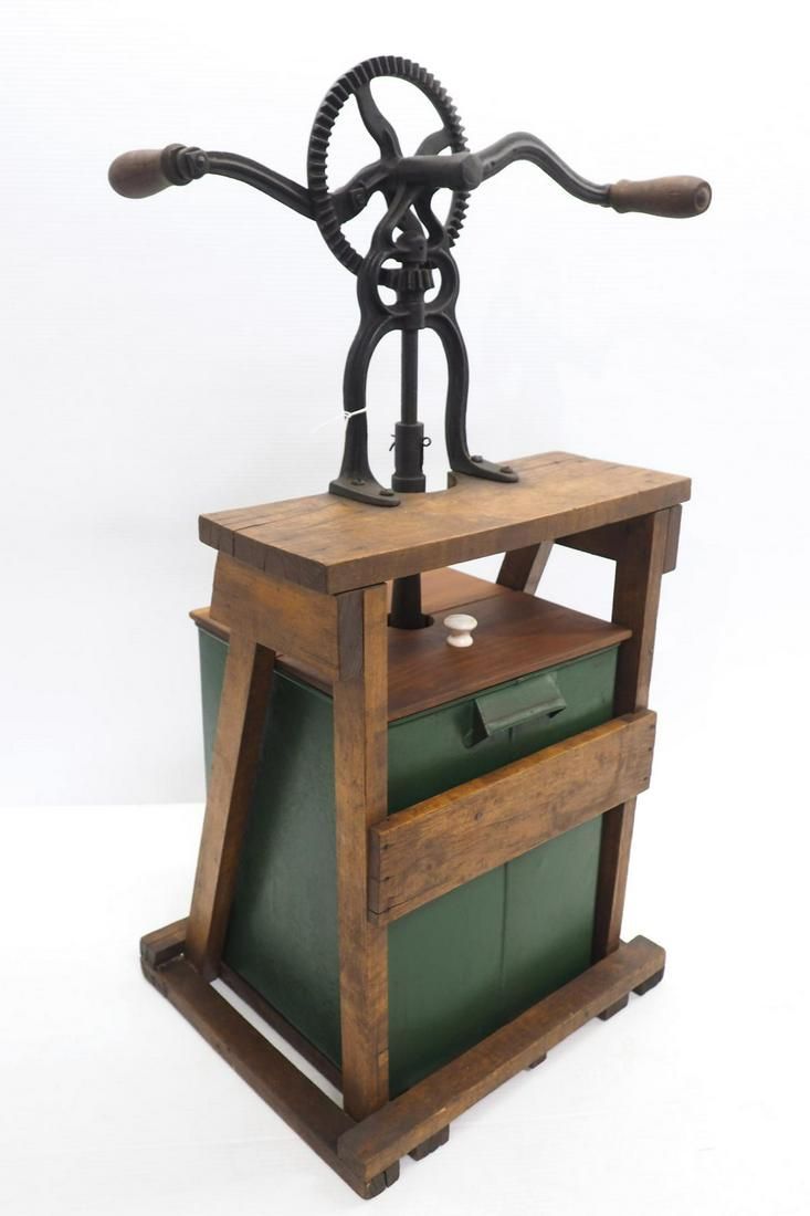 Lot 767: Hand-crank butter churn