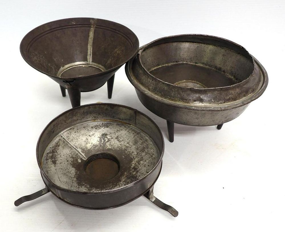 Lot 800: (3) Galvanized milk strainers