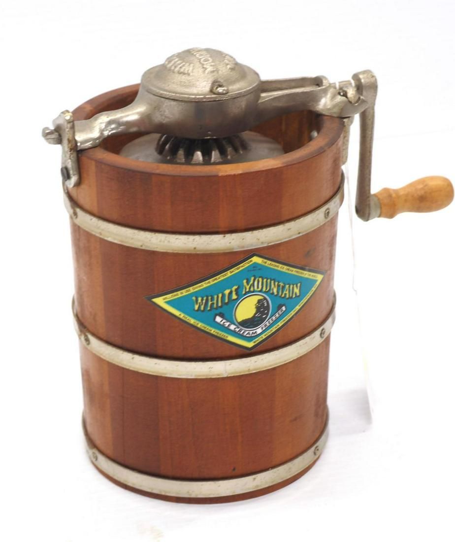 Lot 829: White Mountain Jr. hand-crank ice cream freezer