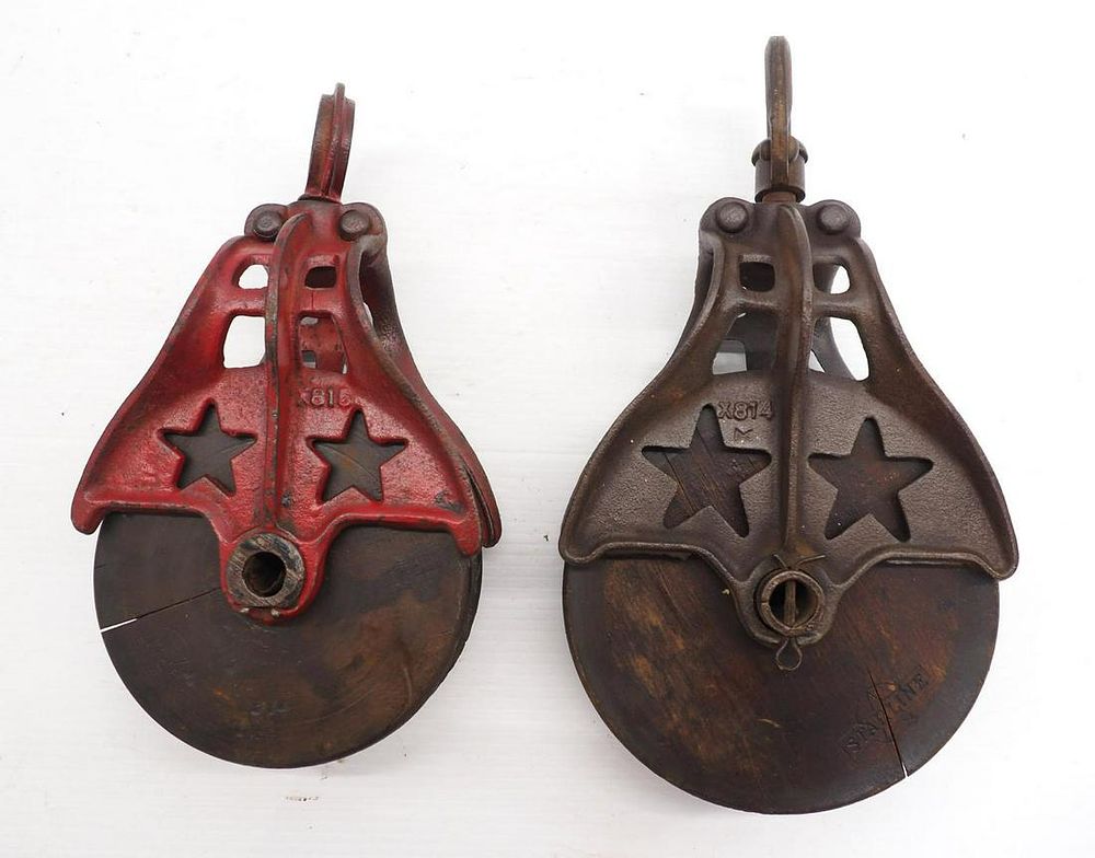 Lot 835: (2) Double star cut-out Starline pulleys