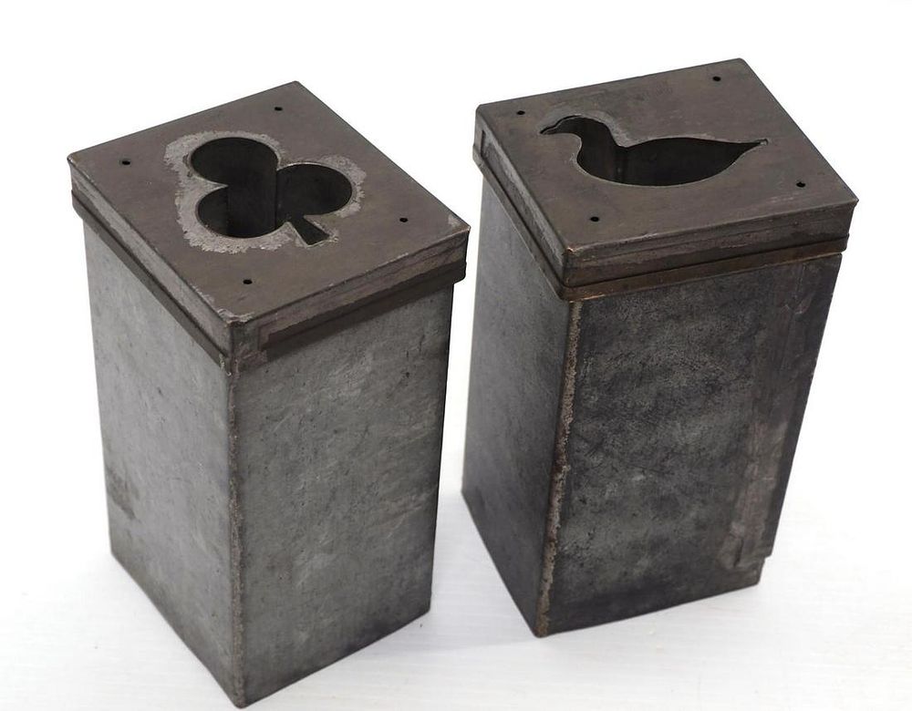 Lot 842: (2) Galvanized ice cream molds