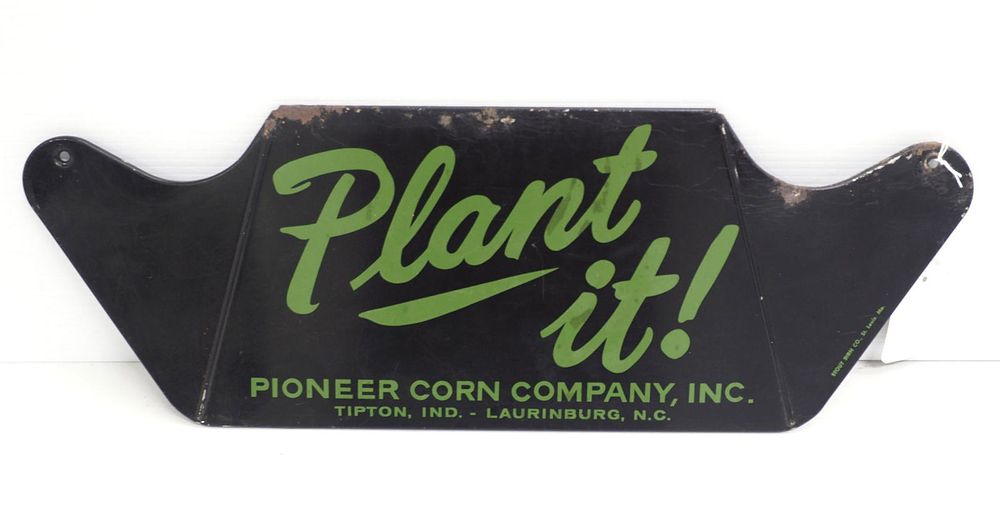Lot 846: Pioneer Corn Company tire rack sign