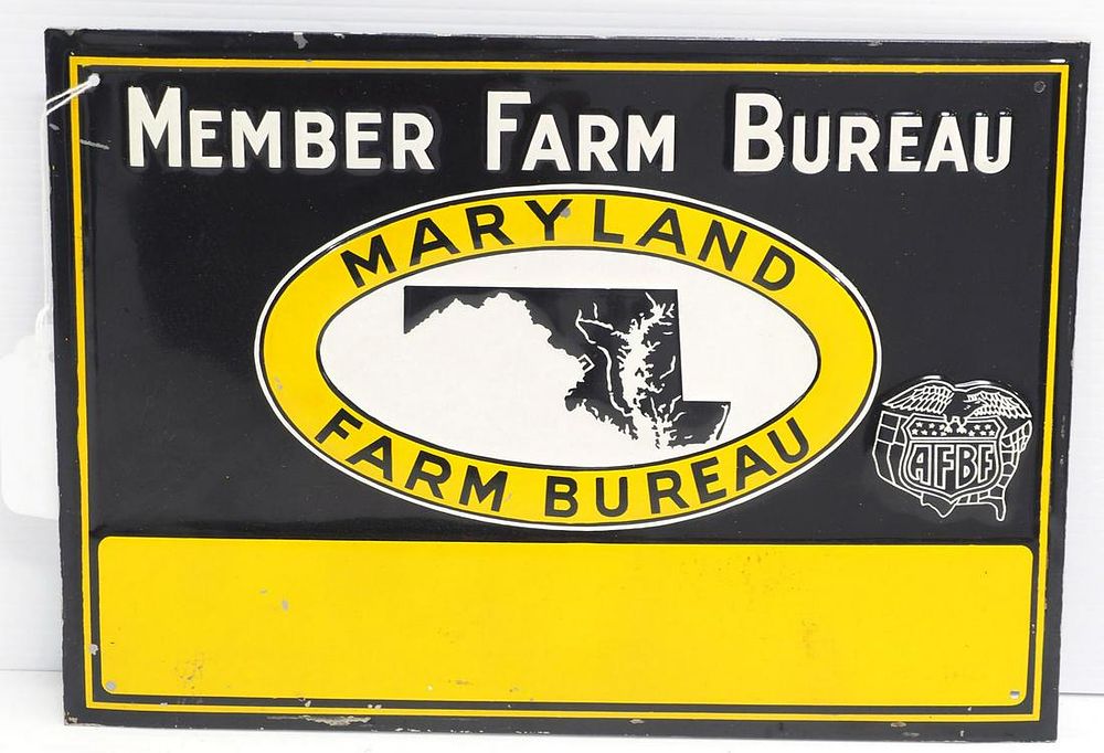 Lot 853: Maryland Farm Bureau sign