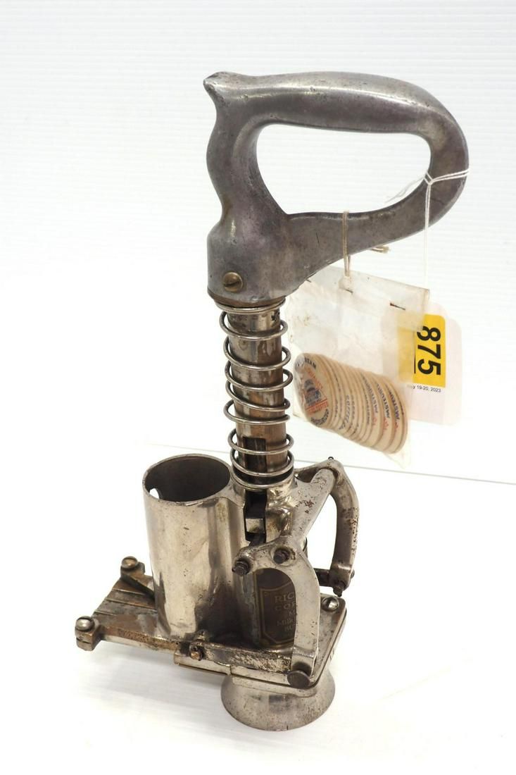 Lot 875: Rice & Adams milk bottle capper