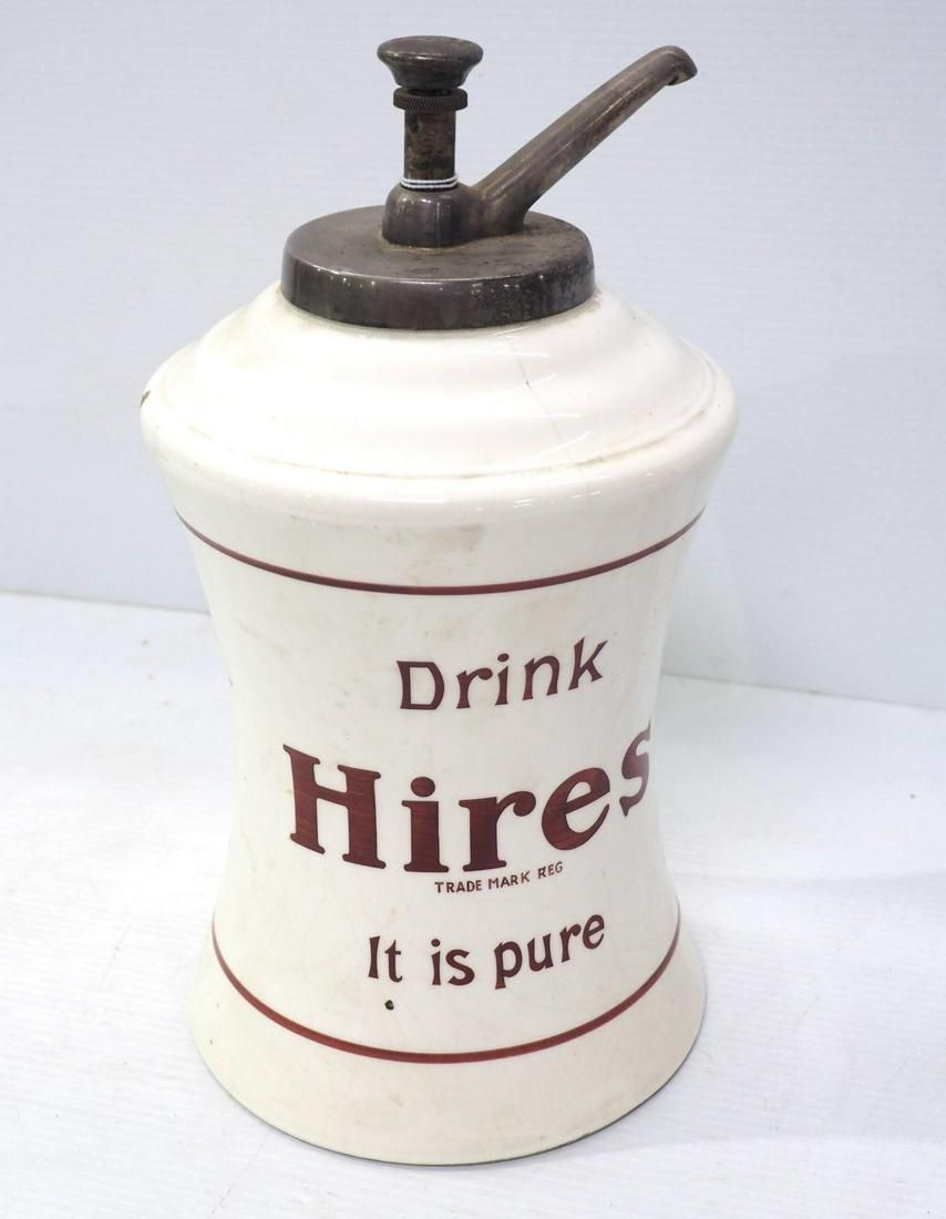 Lot 1515: Hire's porcelain syrup dispenser