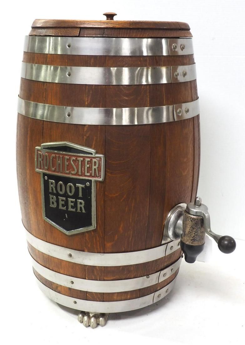 Lot 1565: Rochester Root Beer dispenser barrel