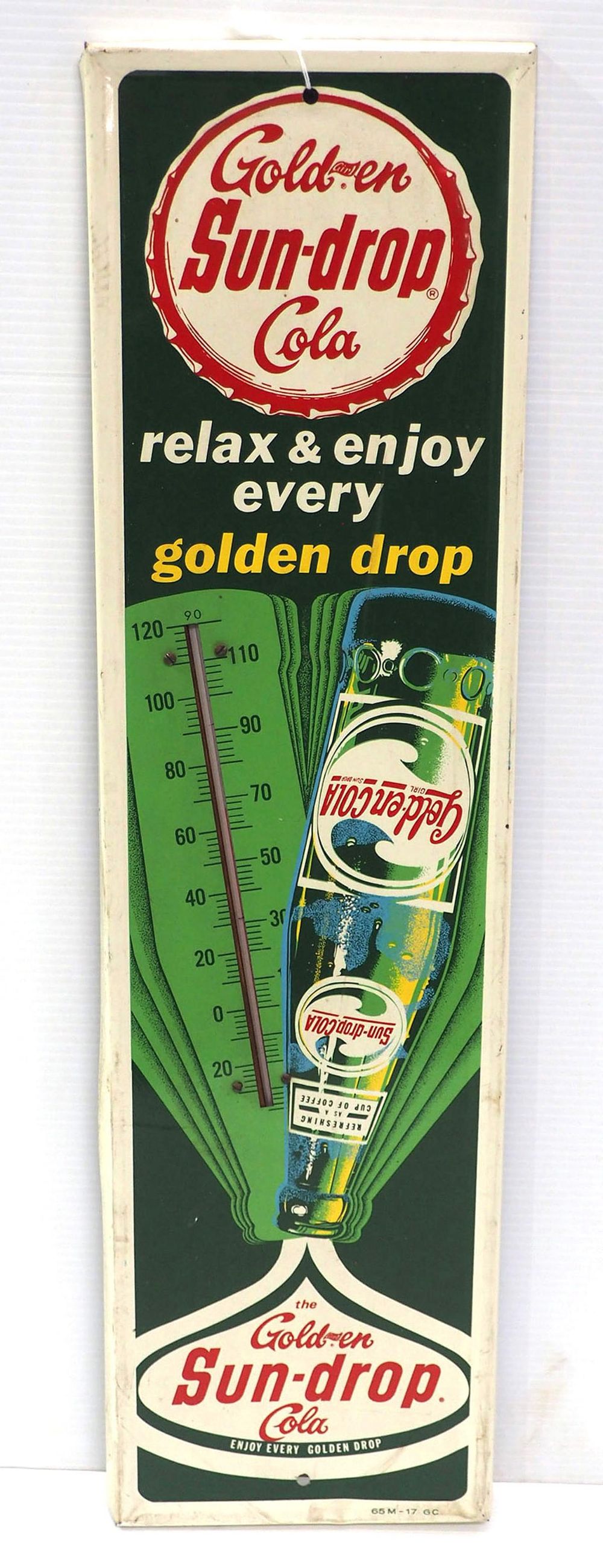 Lot 1605: Golden Sundrop Cola thermometer