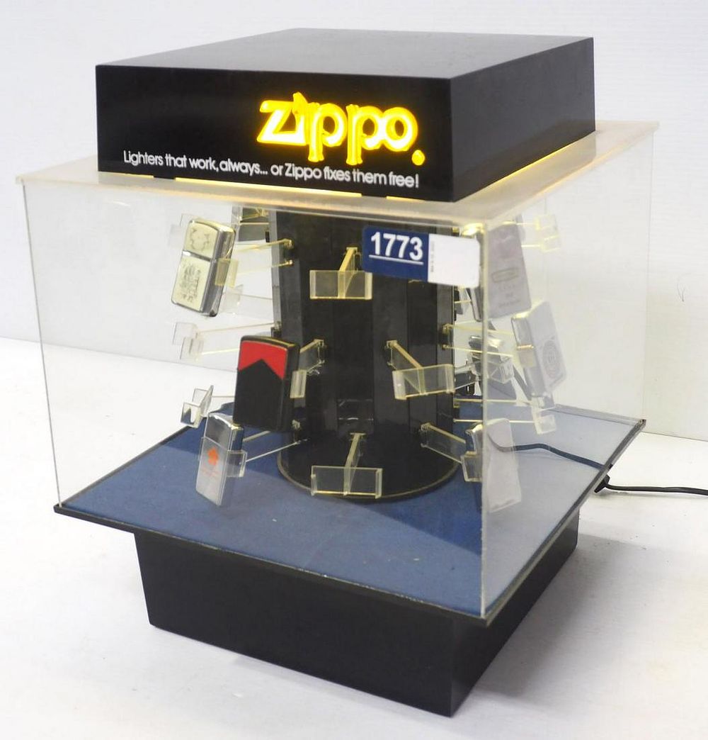 Lot 1773: Zippo lighter display case