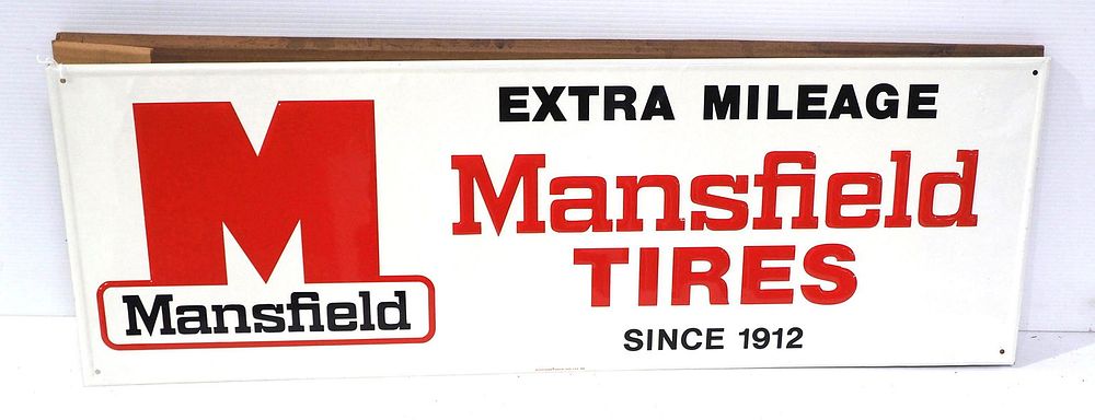 Lot 1849: Mansfield Tires sign