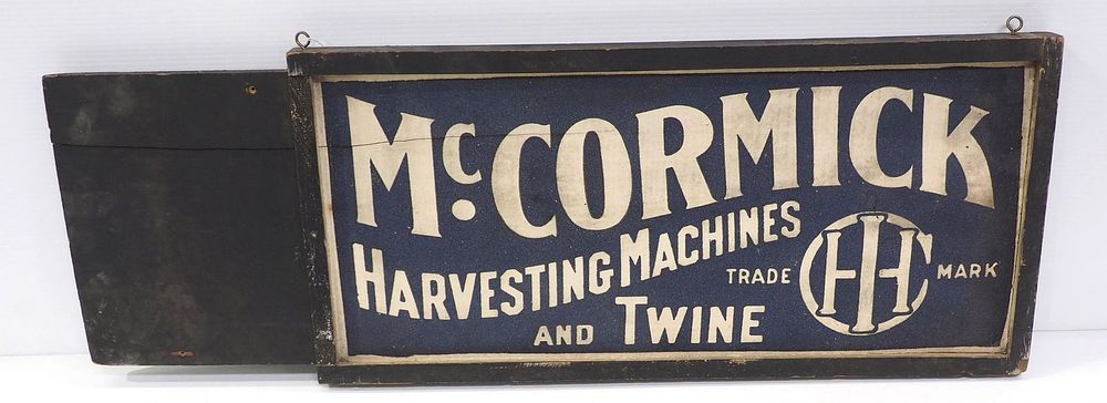 Lot 717: McCormick Harvesting Machines and Twine sign