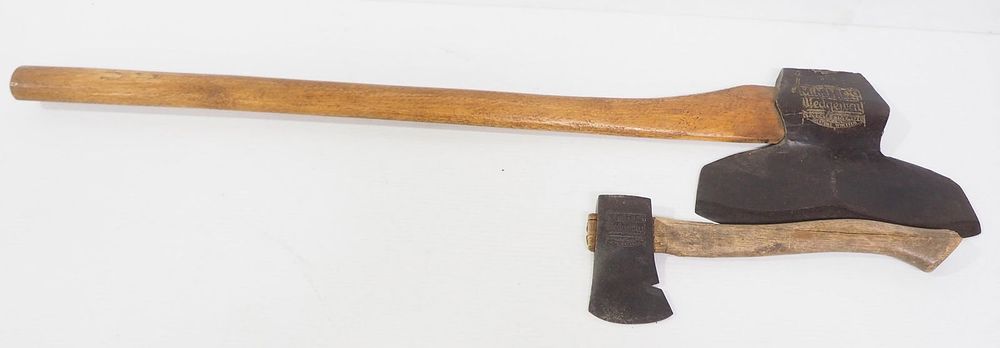 Lot 849: MMH Wedgewood broad axe & hatchet