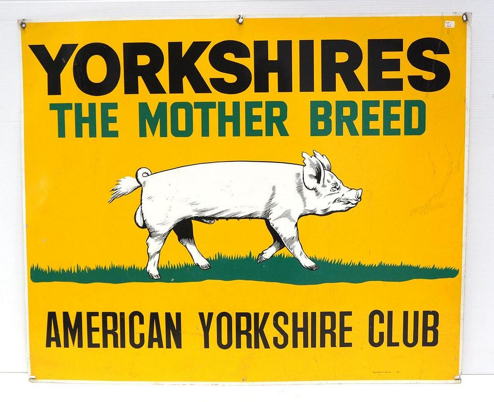 Lot 877: Yorkshires 'The Mother Breed' sign
