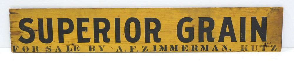 Lot 906: Wooden Superior Grain sign