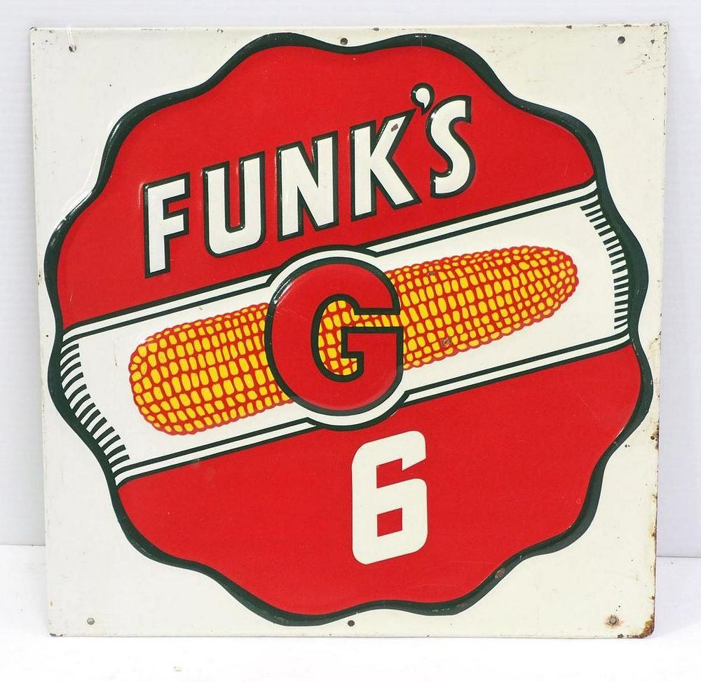 Lot 1009: Funks G 6 seed corn sign