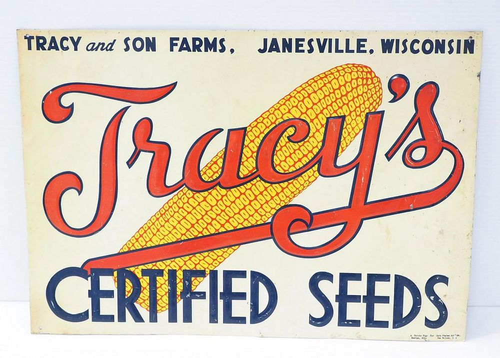 Lot 1025: Tracys Certified Seeds sign