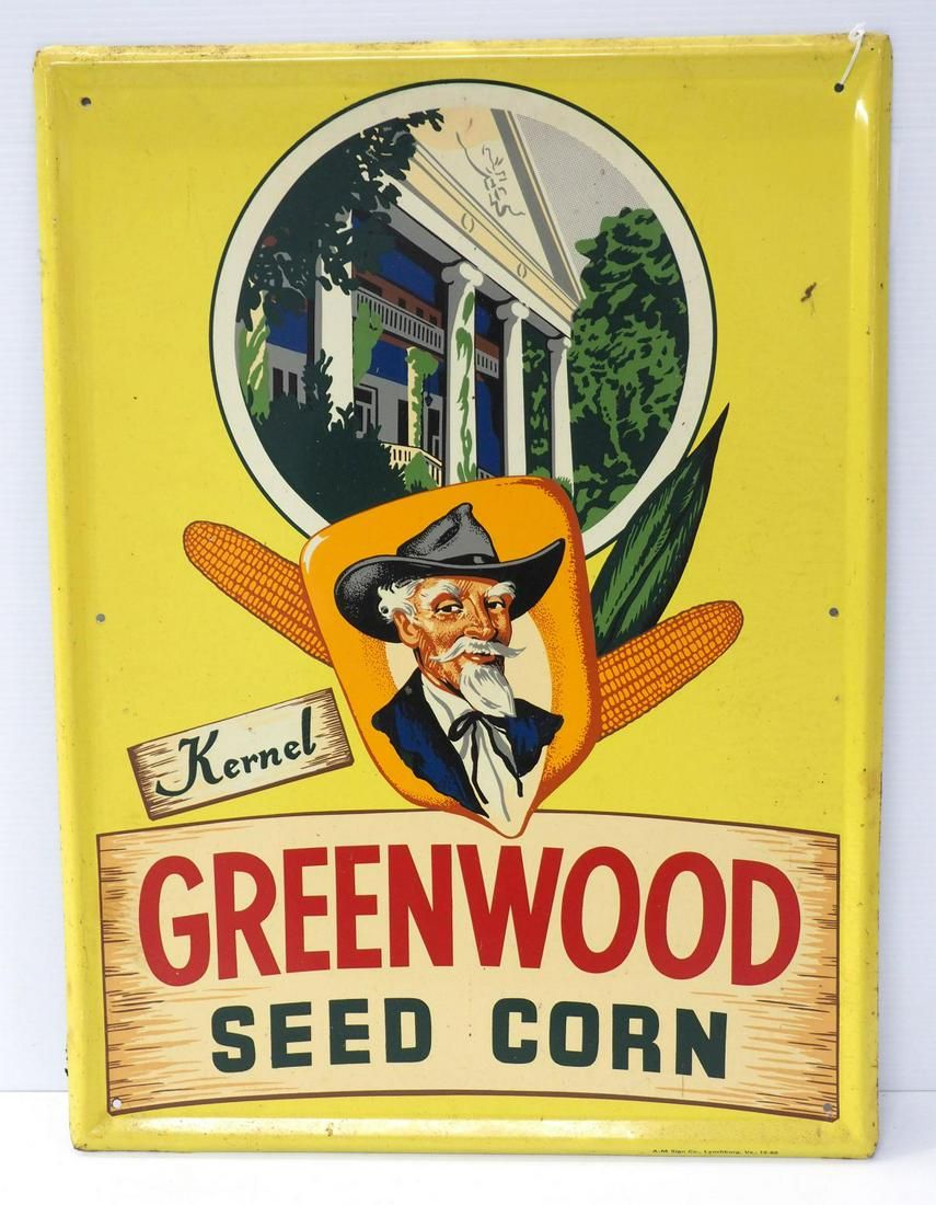 Lot 1144: Greenwood Seed Corn sign