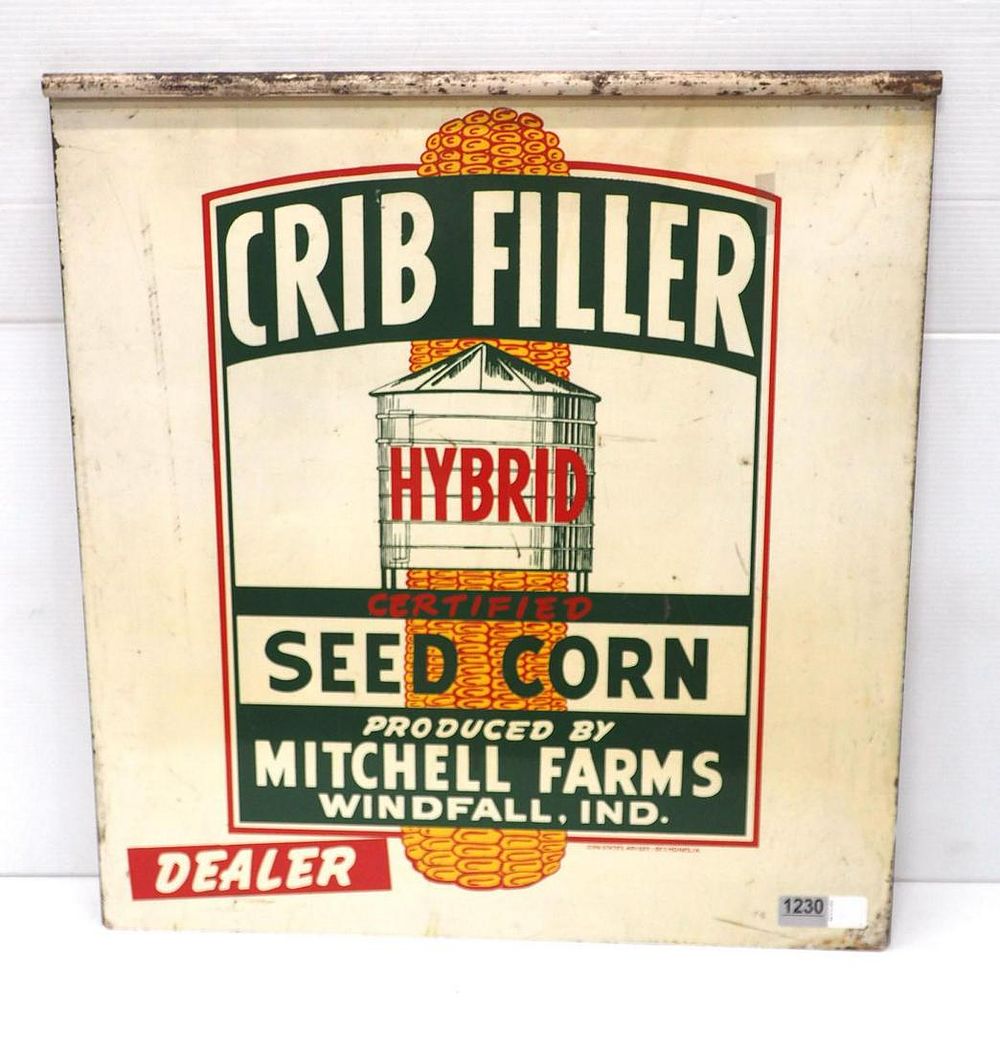 Lot 1230: Crib Filler Hybrid Seed Corn sign