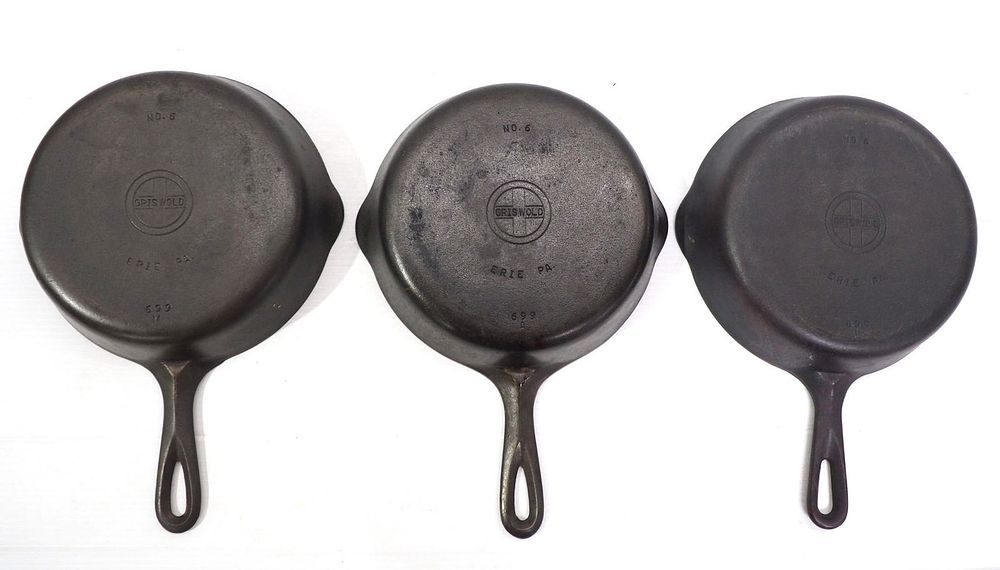 Lot 2522: (3) Griswold No.6 Skillets