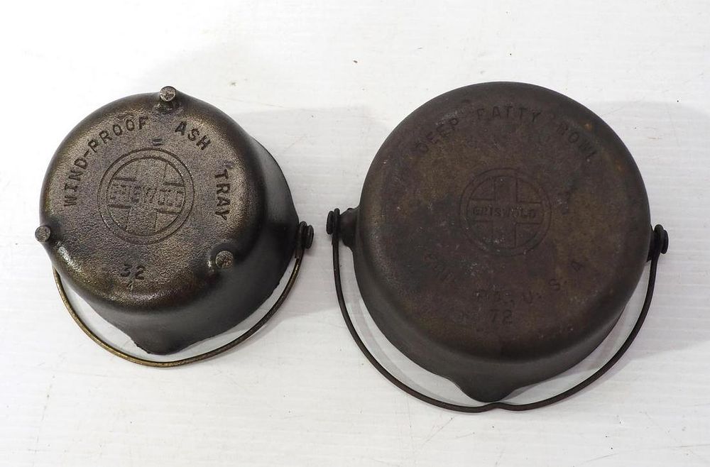 Lot 2529: Griswold Deep Patty Bowl & Ash Tray