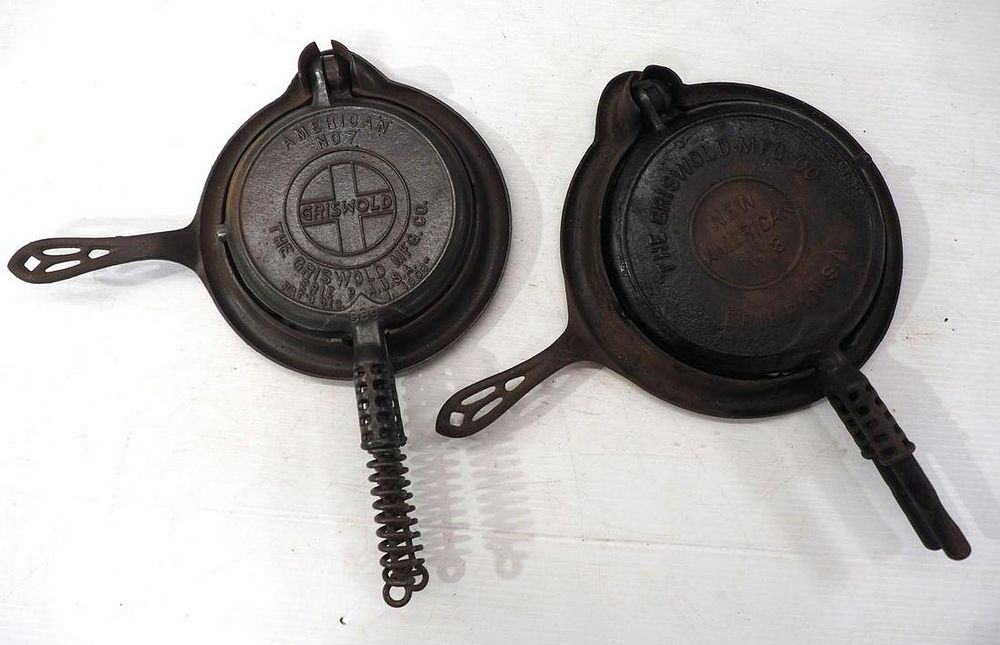 Lot 2668: (2) Griswold cast iron waffle irons