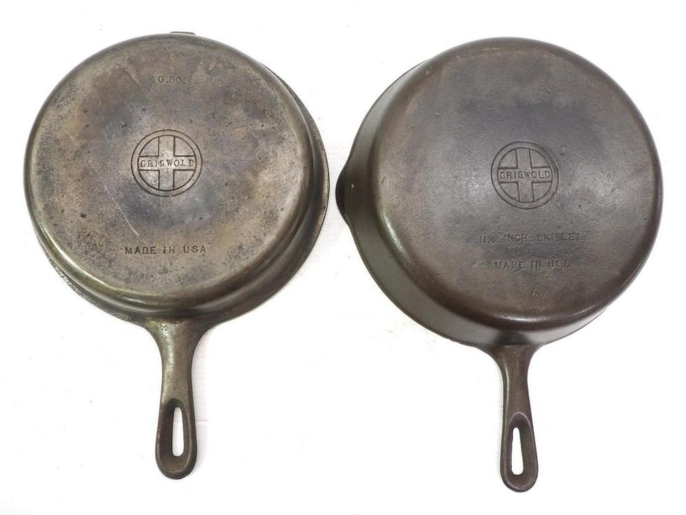 Lot 2691: Griswold Skillet & Top half of double skillet