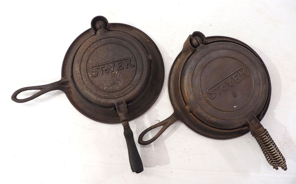 Lot 2724: (2) Stover cast iron waffle irons